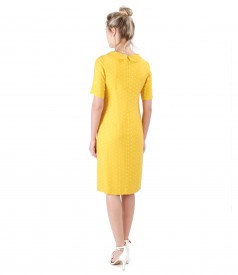 Rochie din viscoza brodata cu picouri