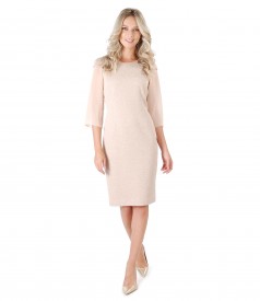 Rochie din bumbac cu fir de efect si aplicatie cristale