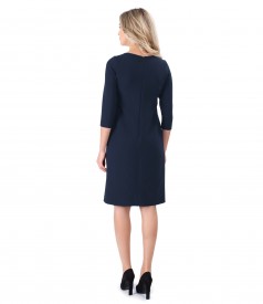 Rochie din stofa elastica groasa cu clape false