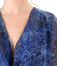 Rochie eleganta din voal imprimat