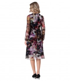 Rochie eleganta cu guler rotund cu margele