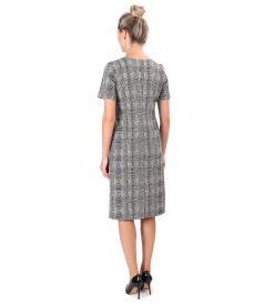 Rochie din stofa cu animal print si fir de lurex