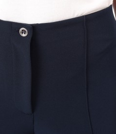 Pantaloni pana cu dunga cusuta pe fata