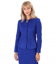 Sacou elegant din bucle cu lana si alpaca