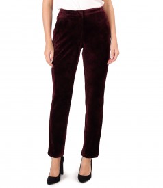 Pantaloni din catifea elastica