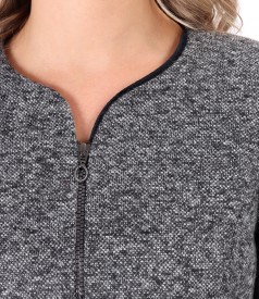 Sacou office cu pasmanterie la maneci