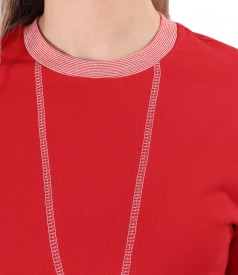 Bluza tip hanorac din bumbac cu cusatura decorativa