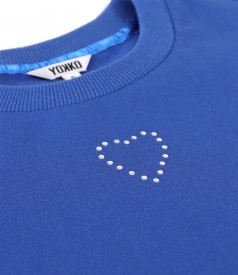 Bluza tip hanorac din bumbac cu buzunar pe fata