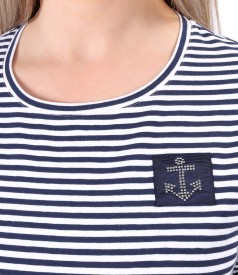 Rochie lunga din jerse elastic cu dungi