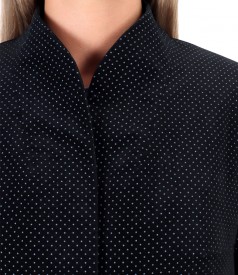 Pardesiu din catifea elastica de bumbac imprimata cu picouri