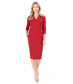 Rochie office midi din jerse elastic gros