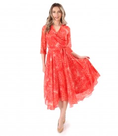 Rochie din voal imprimat cu motive paisley