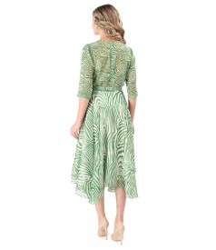 Rochie eleganta din voal cu funda in talie