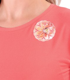 Bluza din jerse elastic cu element decorativ pe umar