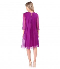 Rochie din voal de matase naturala cu  cristale