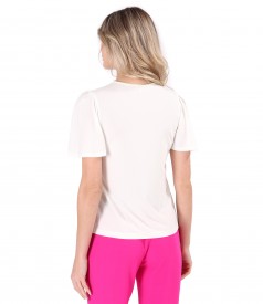 Bluza eleganta din jerse elastic cu maneci ample