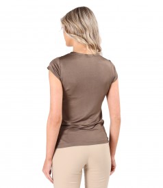 Bluza din jerse elastic cu falduri