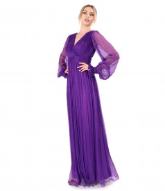 Rochie lunga din voal de matase naturala