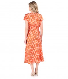 Rochie midi cu bustul petrecut si cordon in talie