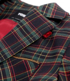 Sacou elegant din stofa cu viscoza in carouri