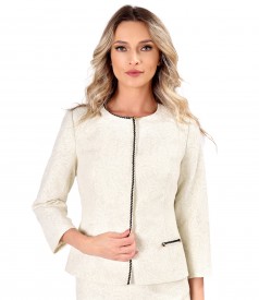 Sacou de ocazie din brocart cu bumbac si fir de efect auriu