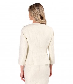 Sacou de ocazie din brocart cu bumbac si fir de efect auriu