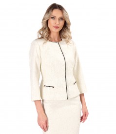 Sacou de ocazie din brocart cu bumbac si fir de efect auriu