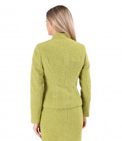 Sacou elegant din bucle cu lana si alpaca