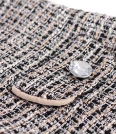 Rochie office din bucle cu viscoza si fir metalic