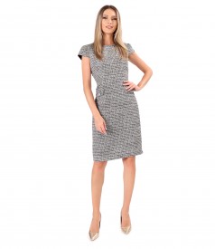 Rochie office din bucle cu viscoza si fir metalic