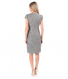 Rochie office din bucle cu viscoza si fir metalic