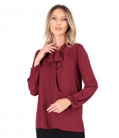 Bluza cu maneci lungi si guler tip esarfa