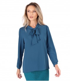 Bluza cu maneci lungi si guler tip esarfa