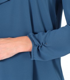 Bluza cu maneci lungi si guler tip esarfa