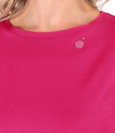 Bluza din jerse elastic cu maneci 3/4