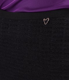 Fusta eleganta din bucle cu viscoza si bumbac