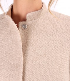 Jacheta eleganta din bucle cu guler stei