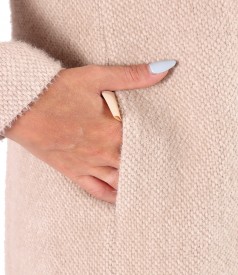 Jacheta eleganta din bucle cu guler stei