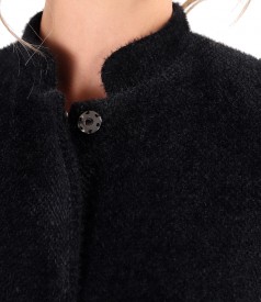 Jacheta eleganta din bucle cu guler stei