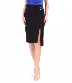 Fusta asimetrica din bucle cu viscoza si bumbac