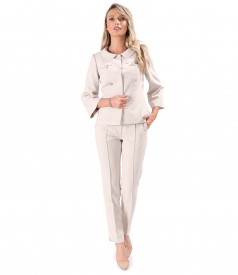 Pantaloni pana din stofa elastica