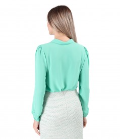 Bluza cu maneci lungi si guler tip esarfa