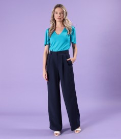 Pantaloni lejeri din tencel cu in