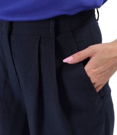 Pantaloni lejeri din tencel cu in