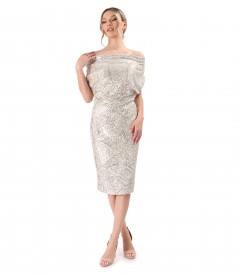 Rochie de seara din paiete nude