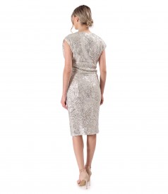 Rochie de seara din paiete nude