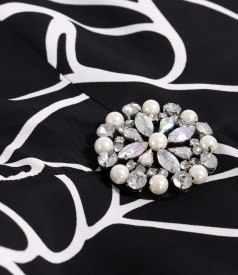 Rochie midi din viscoza imprimata cu motive geometrice