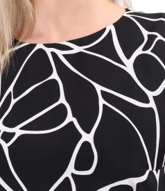Rochie midi din viscoza imprimata cu motive geometrice
