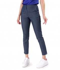 Pantaloni pana din denim cu cusatura decorativa