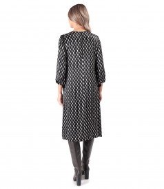Rochie midi lejera din satin de viscoza imprimata cu motive geometrice